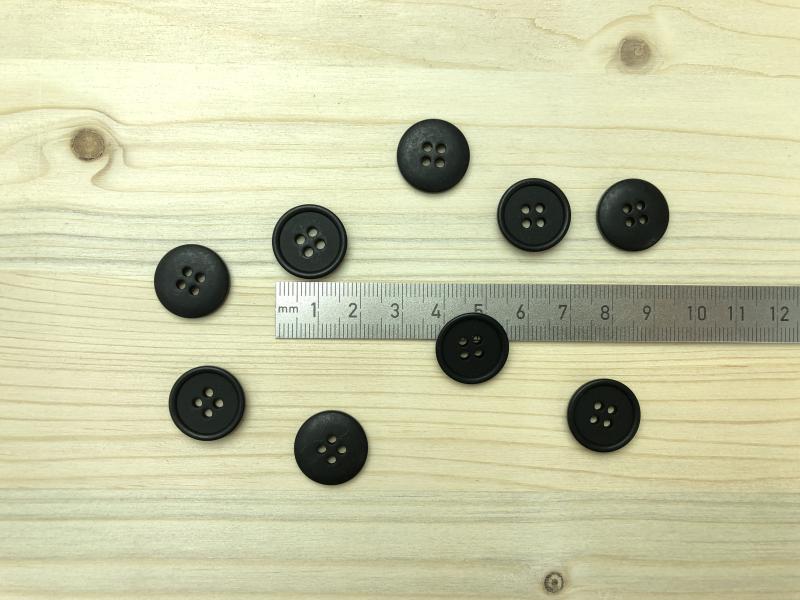 Bio Knopf 4 Loch Schwarz