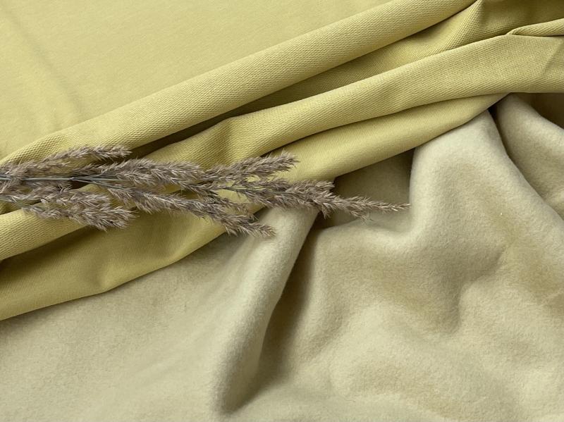 Bio Fleece Baumwolle rauch gelb