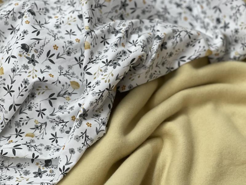 Bio Fleece Baumwolle rauch gelb